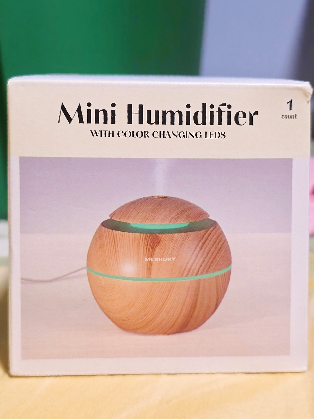 Mini Humidifier with Color Changing LEDs - Wood Grain
